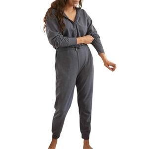 HATCH Maternity And Nursing Hooded French Terry Jumpsuit Womens M/L Blue